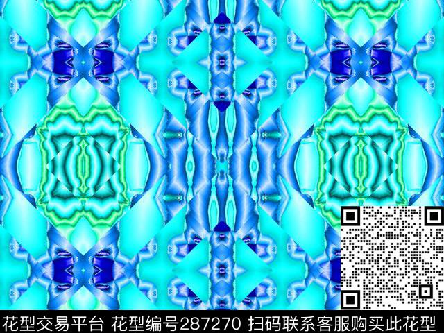 几何平面对称抽象数码印花华亿平台下载（图片编号: 287270） - 瓦栏（Walan）