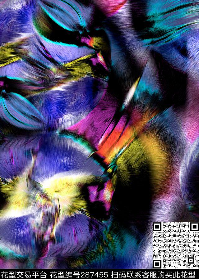 皮毛质感炫彩光感数码印花华亿平台下载（图片编号: 287455） - 瓦栏（Walan）