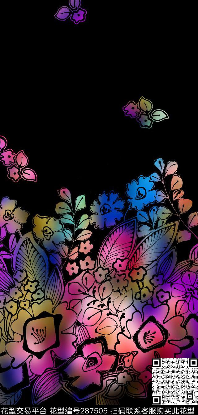 花卉数码印花华亿平台下载（图片编号: 287505） - 瓦栏（Walan）