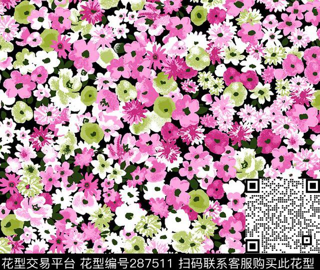 田园风小花花卉传统印花华亿平台下载（图片编号: 287511） - 瓦栏（Walan）