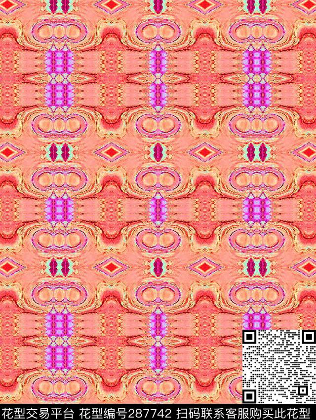 几何女装数码印花华亿平台下载（图片编号: 287742） - 瓦栏（Walan）