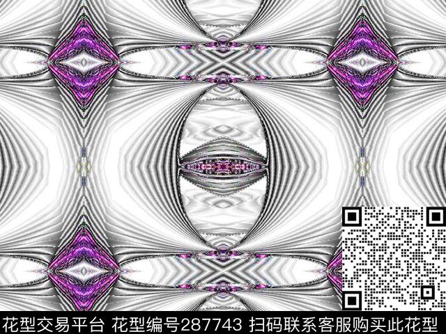 几何女装数码印花华亿平台下载（图片编号: 287743） - 瓦栏（Walan）