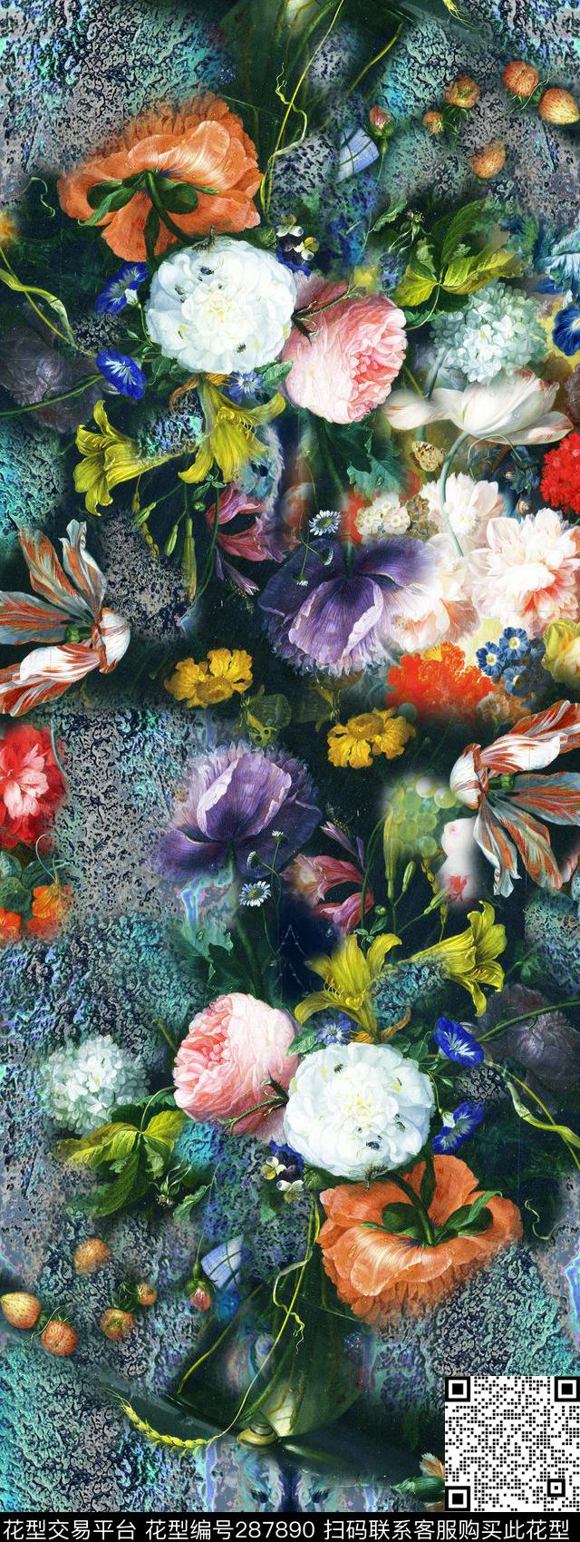 油画流水磨砂底纹写实数码印花华亿平台下载（图片编号: 287890） - 瓦栏（Walan）