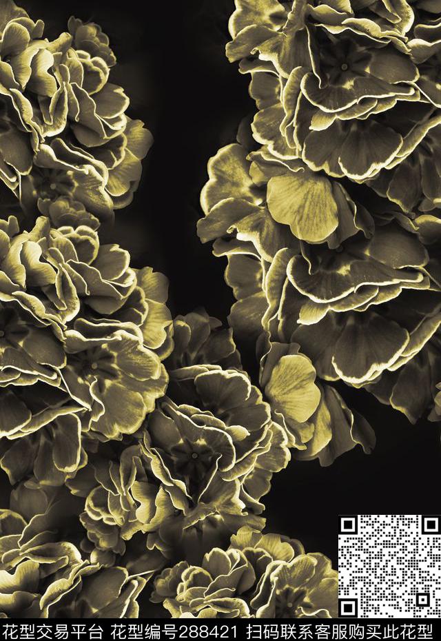 花卉大花素雅数码印花华亿平台下载（图片编号: 288421） - 瓦栏（Walan）