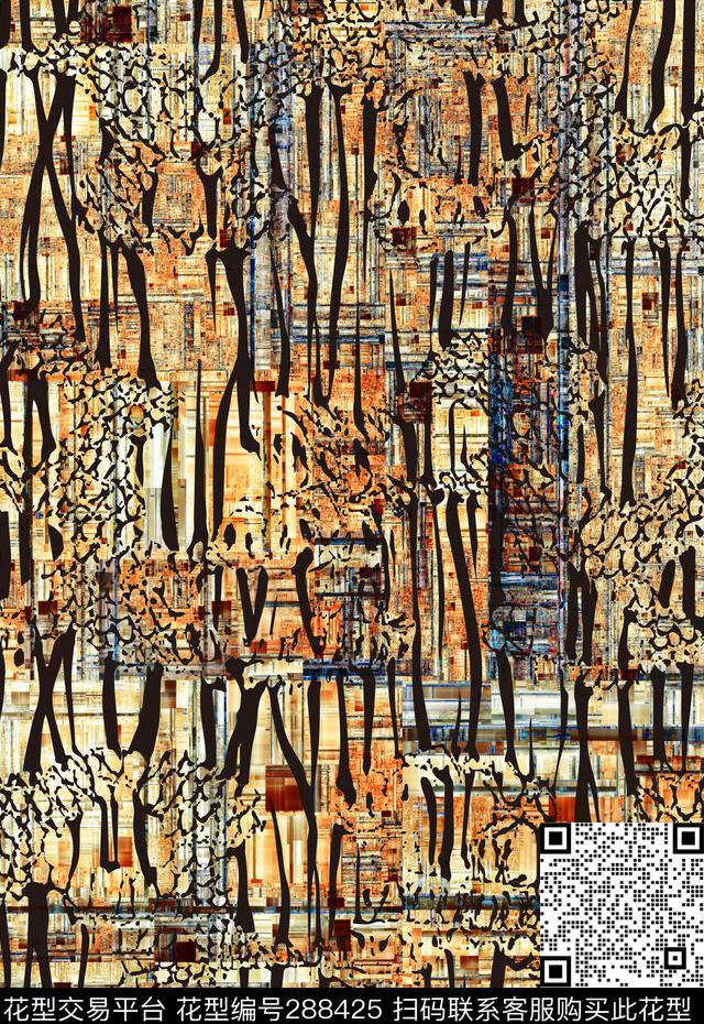 动物条纹斑马纹抽象数码印花华亿平台下载（图片编号: 288425） - 瓦栏（Walan）