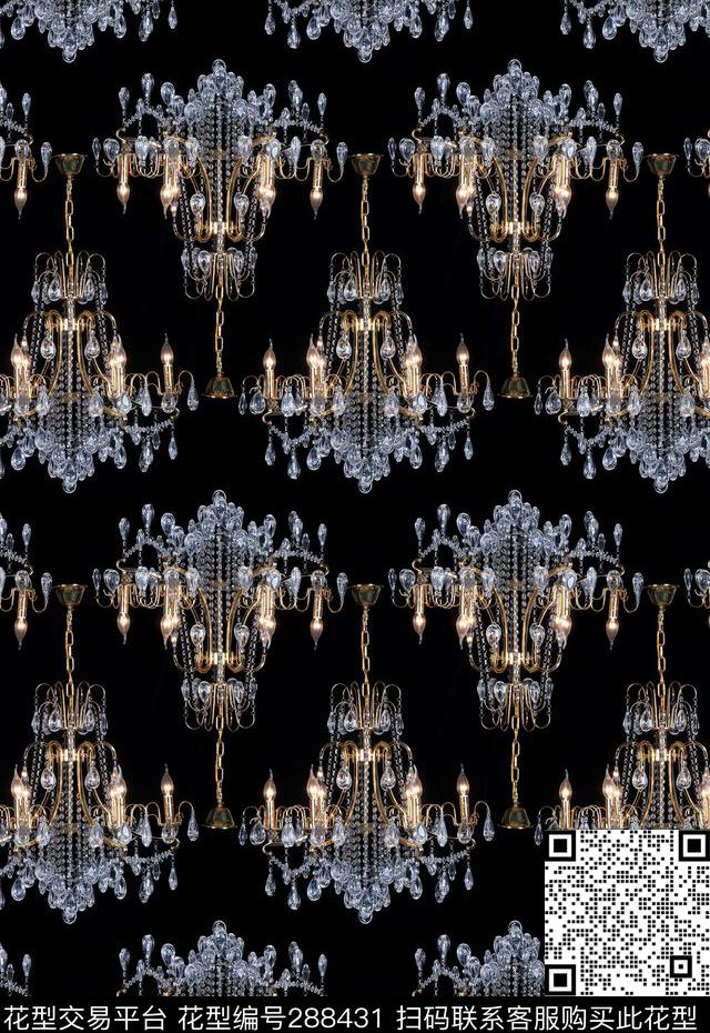 吊灯欧式宫廷写实数码印花华亿平台下载（图片编号: 288431） - 瓦栏（Walan）
