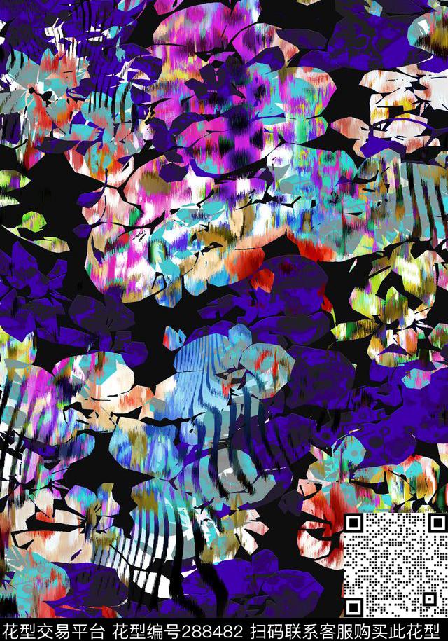 花卉肌理数码印花华亿平台下载（图片编号: 288482） - 瓦栏（Walan）