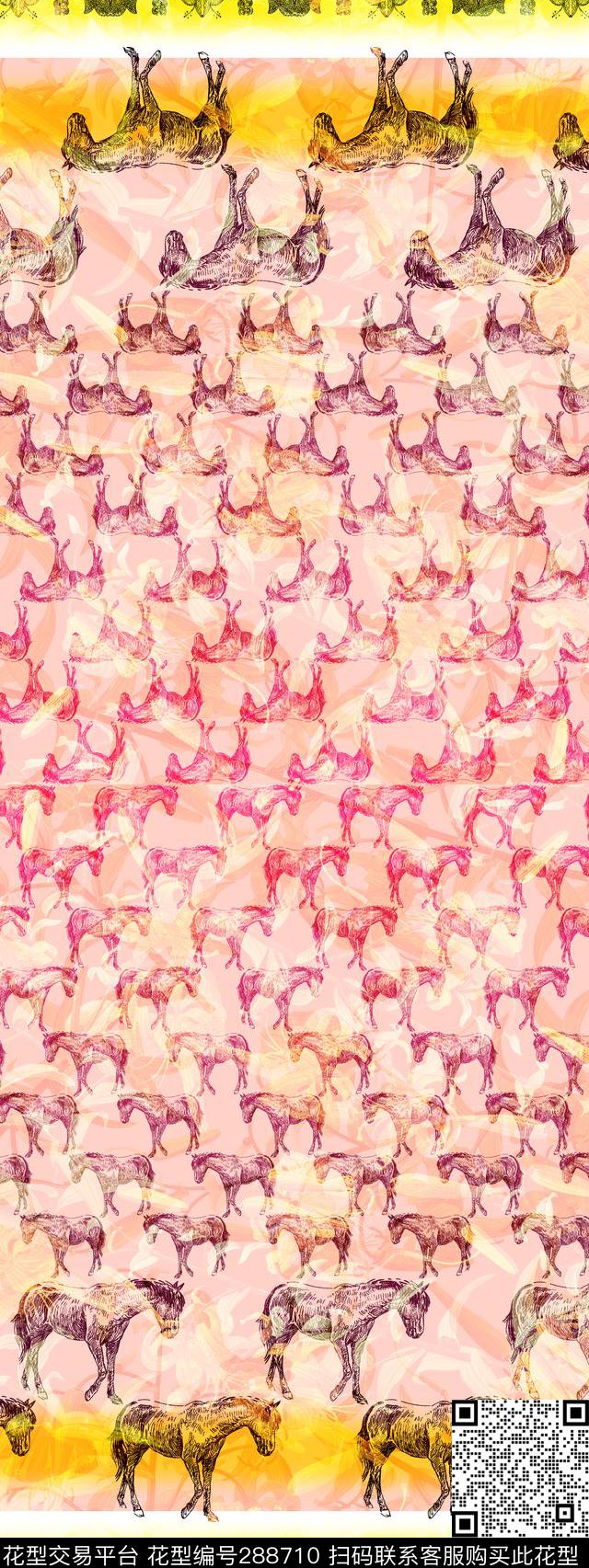 动物马民族风数码印花华亿平台下载（图片编号: 288710） - 瓦栏（Walan）