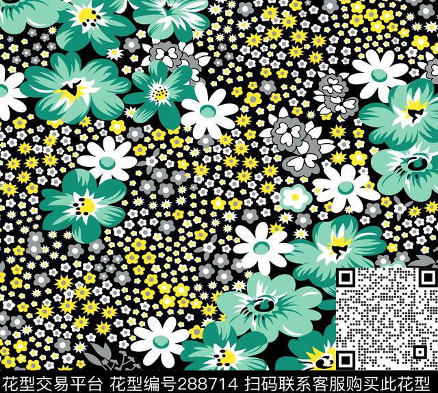 花卉小花清新传统印花华亿平台下载（图片编号: 288714） - 瓦栏（Walan）