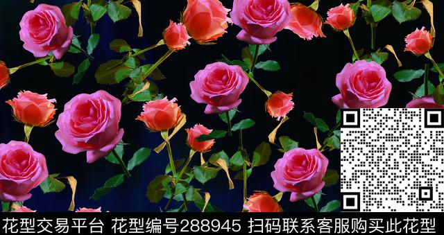 花卉玫瑰唯美数码印花华亿平台下载（图片编号: 288945） - 瓦栏（Walan）