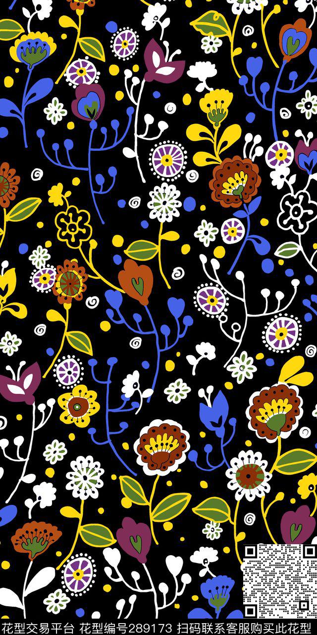 花卉传统印花华亿平台下载（图片编号: 289173） - 瓦栏（Walan）