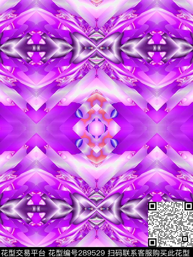 几何菱格抽象对称数码印花华亿平台下载（图片编号: 289529） - 瓦栏（Walan）