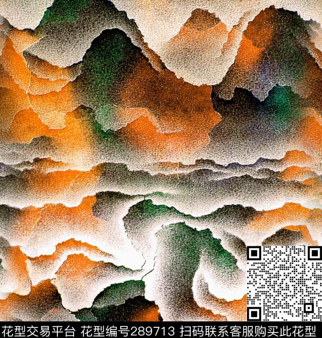 手绘水彩风景写意数码印花华亿平台下载（图片编号: 289713） - 瓦栏（Walan）