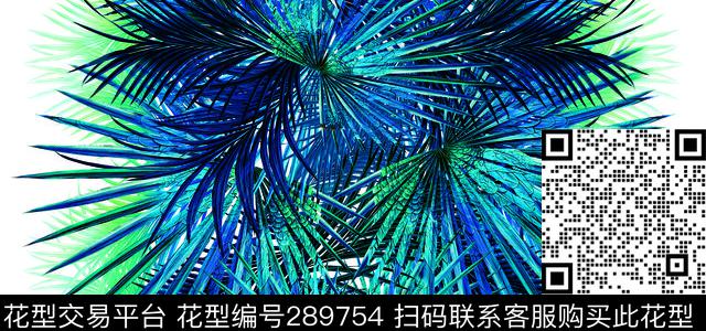 手绘水彩植物热带数码印花华亿平台下载（图片编号: 289754） - 瓦栏（Walan）