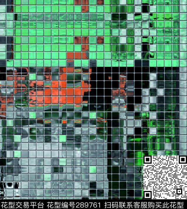 几何方格炫彩渐变数码印花华亿平台下载（图片编号: 289761） - 瓦栏（Walan）