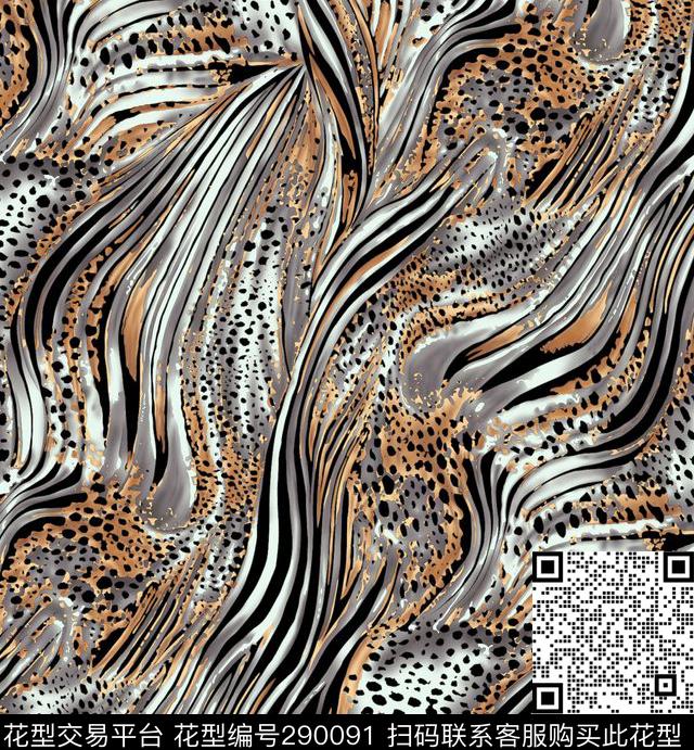 手绘水彩曲线线条弯曲错觉传统印花华亿平台下载（图片编号: 290091） - 瓦栏（Walan）