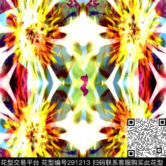 花卉光感炫彩传统印花华亿平台下载（图片编号: 291213） - 瓦栏（Walan）