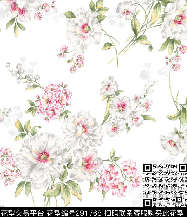 田园花卉风信子传统印花华亿平台下载（图片编号: 291768） - 瓦栏（Walan）