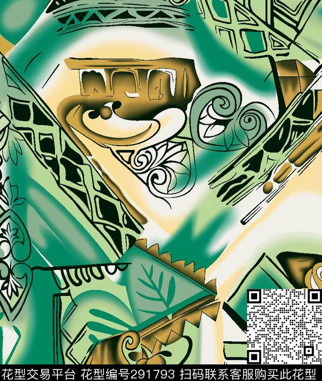 手绘水彩复古花纹古典传统印花华亿平台下载（图片编号: 291793） - 瓦栏（Walan）