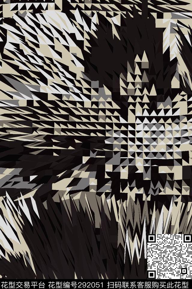 几何图形抽象方向错觉传统印花华亿平台下载（图片编号: 292051） - 瓦栏（Walan）