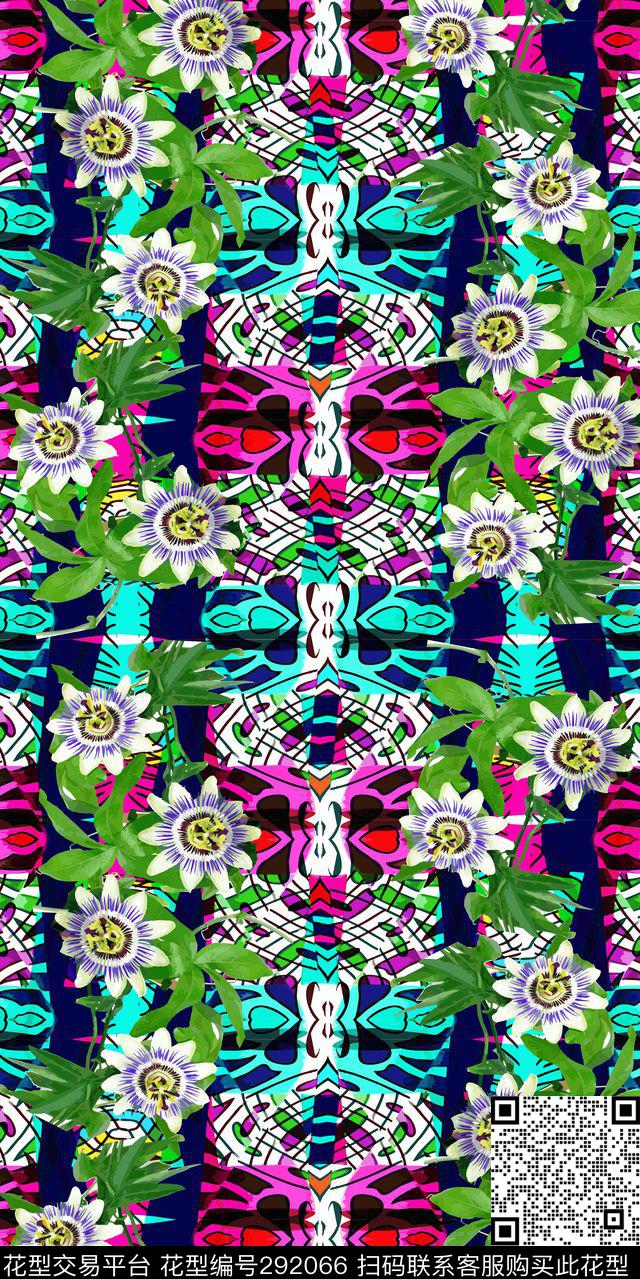 花卉古典花纹多彩传统印花华亿平台下载（图片编号: 292066） - 瓦栏（Walan）
