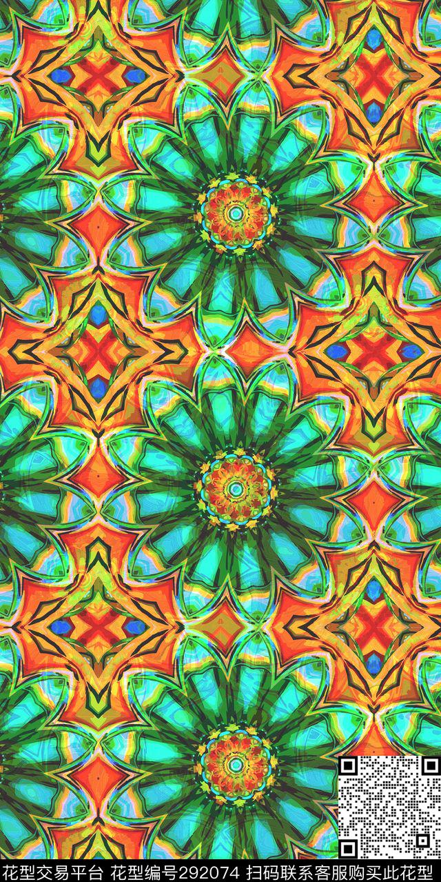 手绘水彩花卉复古传统印花华亿平台下载（图片编号: 292074） - 瓦栏（Walan）