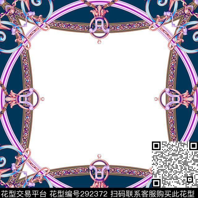 古典框复古对称数码印花华亿平台下载（图片编号: 292372） - 瓦栏（Walan）