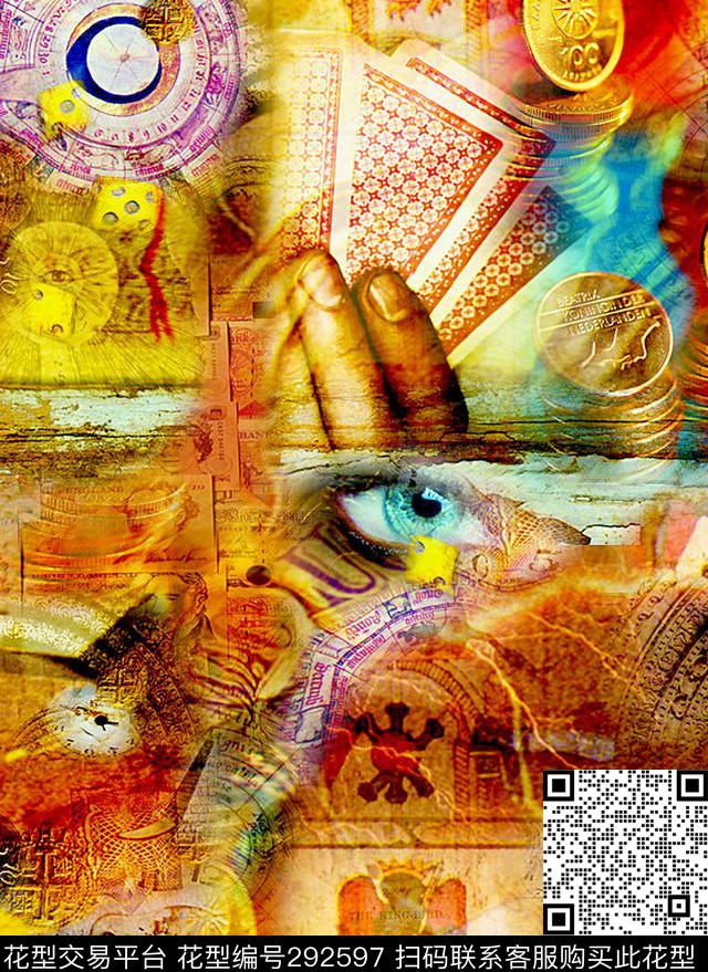 金属钱币炫彩数码印花华亿平台下载（图片编号: 292597） - 瓦栏（Walan）