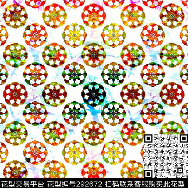 写意几何图案色块传统印花华亿平台下载（图片编号: 292672） - 瓦栏（Walan）