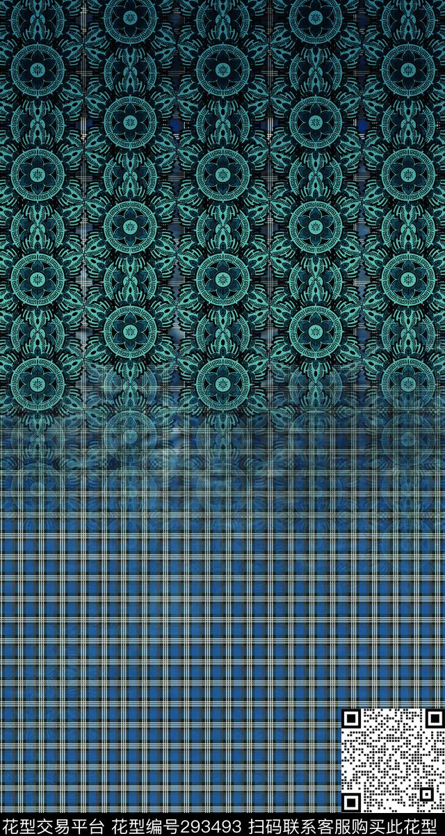 几何格纹几何圆复古传统印花华亿平台下载（图片编号: 293493） - 瓦栏（Walan）