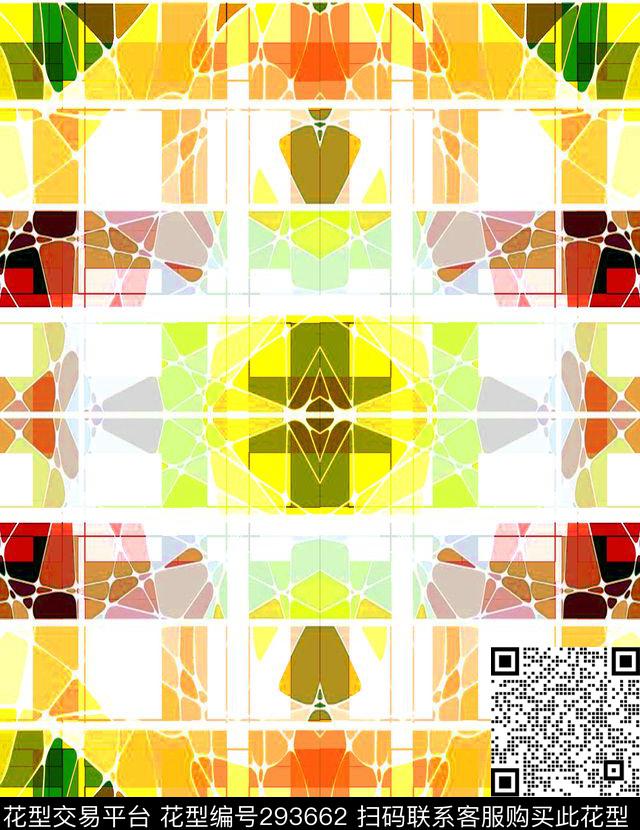 时尚几何纹样几何图案色块传统印花华亿平台下载（图片编号: 293662） - 瓦栏（Walan）