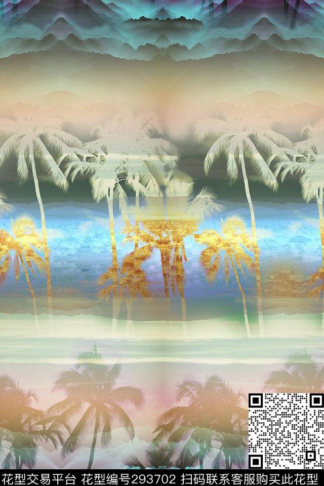 摄影写实风景海景数码印花华亿平台下载（图片编号: 293702） - 瓦栏（Walan）