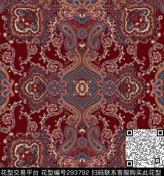 佩斯利传统印花华亿平台下载（图片编号: 293792） - 瓦栏（Walan）