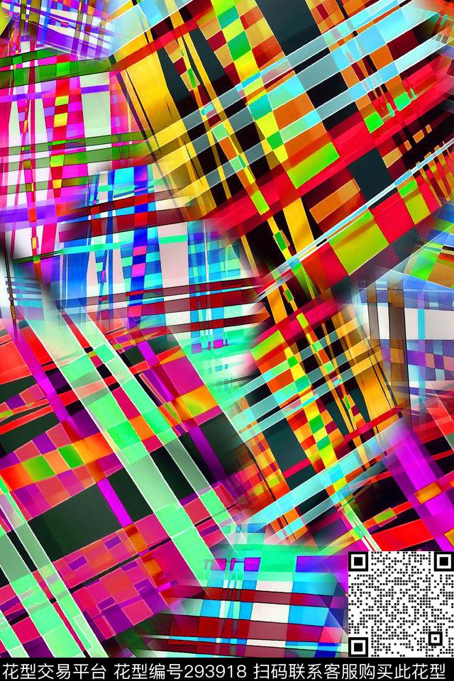 几何色块多彩拼接数码印花华亿平台下载（图片编号: 293918） - 瓦栏（Walan）