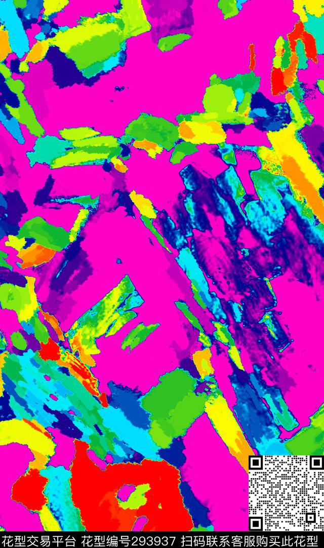 油画手绘笔触数码印花华亿平台下载（图片编号: 293937） - 瓦栏（Walan）