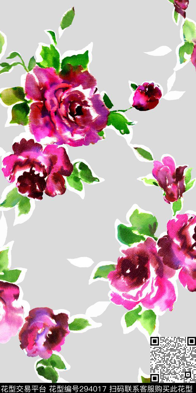 花卉传统印花华亿平台下载（图片编号: 294017） - 瓦栏（Walan）