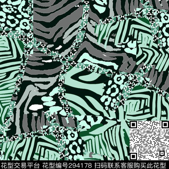 动物纹斑马纹抽象传统印花华亿平台下载（图片编号: 294178） - 瓦栏（Walan）