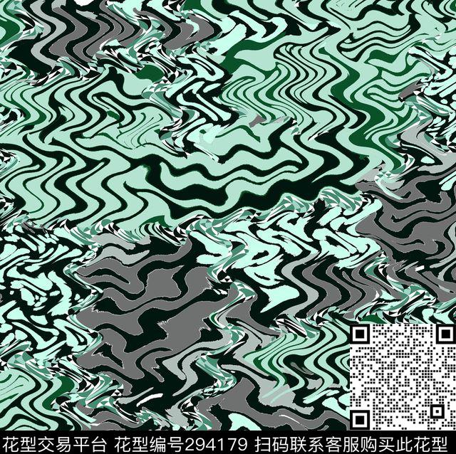 几何波纹斑马纹抽象传统印花华亿平台下载（图片编号: 294179） - 瓦栏（Walan）