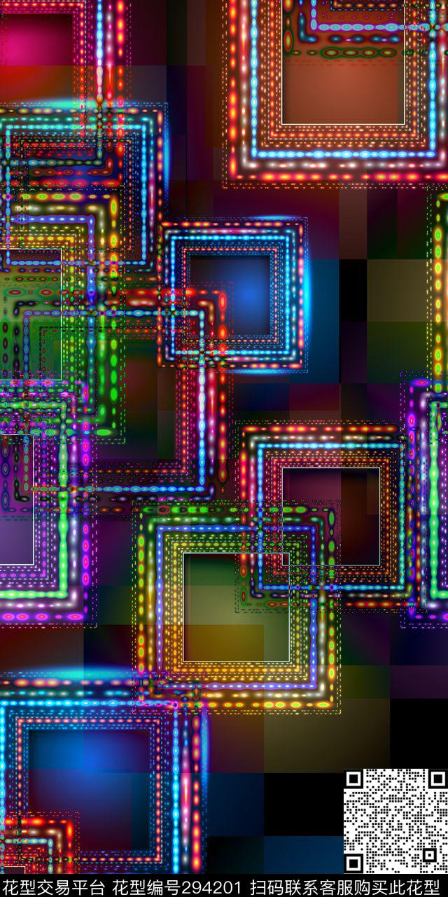 几何方格男装数码印花华亿平台下载（图片编号: 294201） - 瓦栏（Walan）