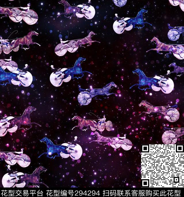 星空抽象赛马数码印花华亿平台下载（图片编号: 294294） - 瓦栏（Walan）