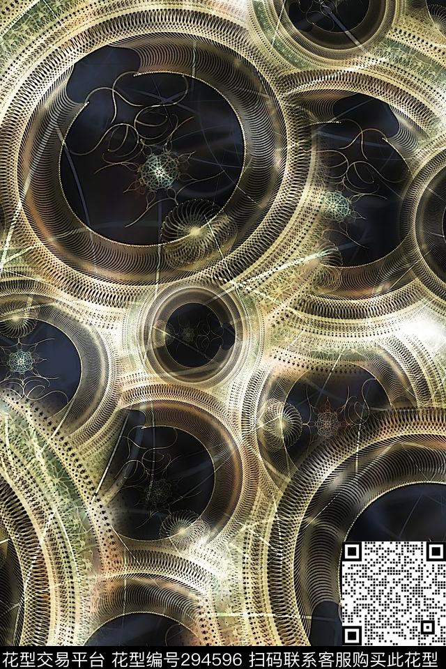 几何圆圈炫彩光感数码印花华亿平台下载（图片编号: 294596） - 瓦栏（Walan）