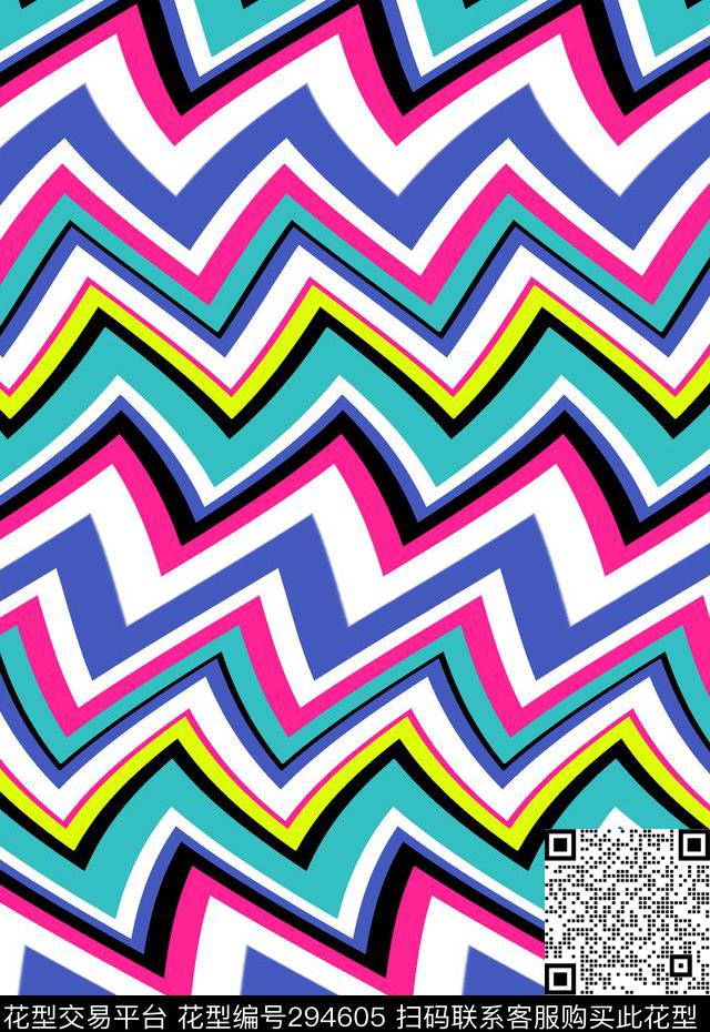 几何折线民族风多彩传统印花华亿平台下载（图片编号: 294605） - 瓦栏（Walan）