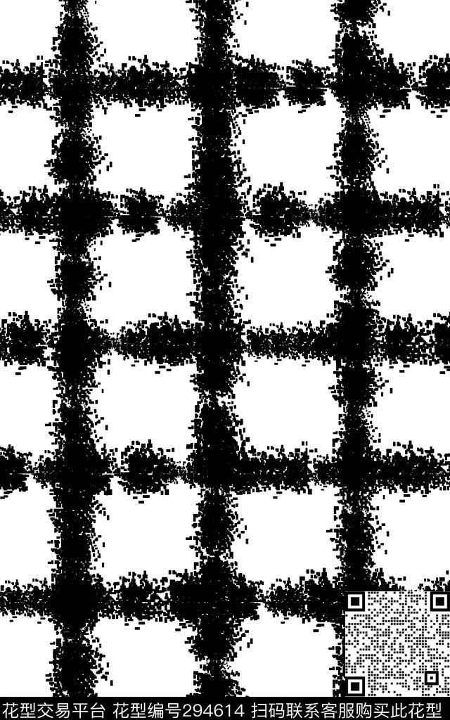 几何格纹黑白经典传统印花华亿平台下载（图片编号: 294614） - 瓦栏（Walan）