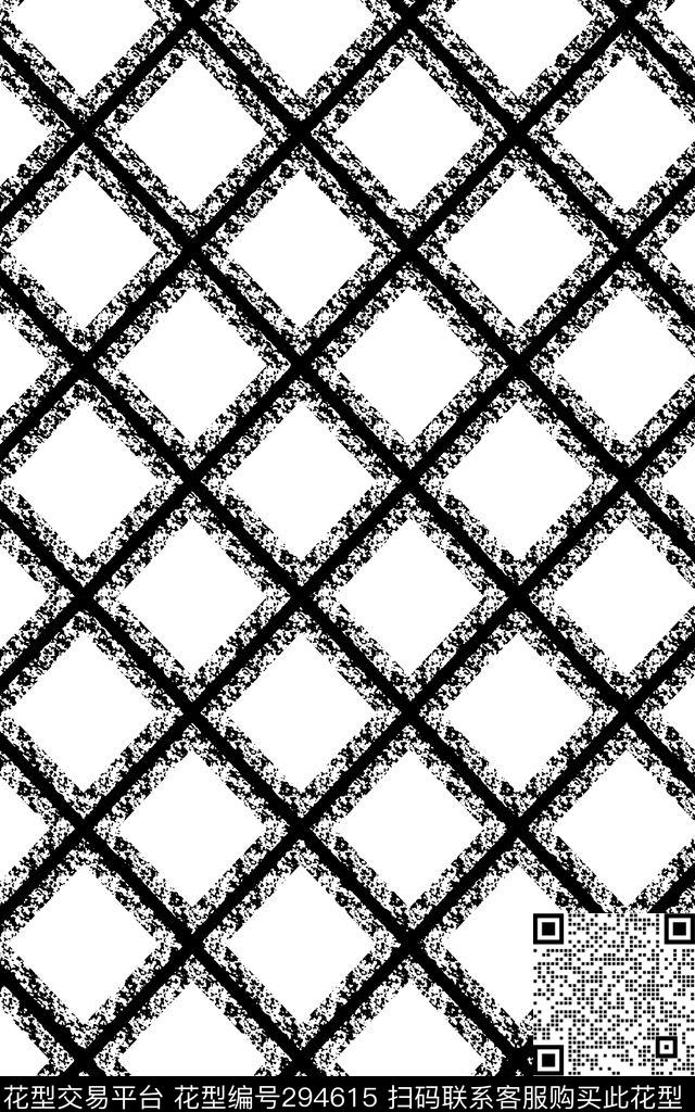 几何格纹黑白经典传统印花华亿平台下载（图片编号: 294615） - 瓦栏（Walan）