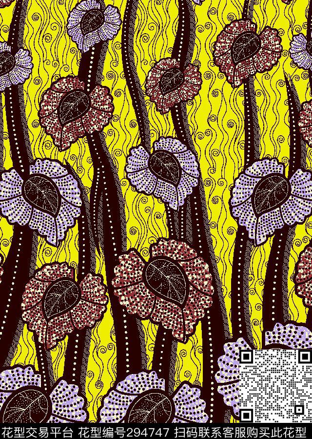 是几何线条抽象复古传统印花华亿平台下载（图片编号: 294747） - 瓦栏（Walan）