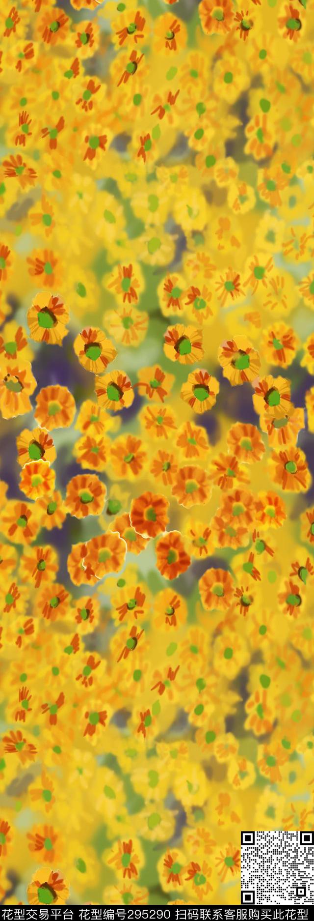 花卉数码印花华亿平台下载（图片编号: 295290） - 瓦栏（Walan）