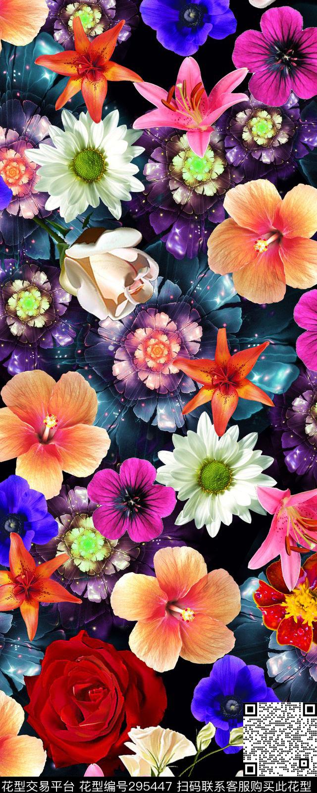 花卉多彩摄影写实花卉数码印花华亿平台下载（图片编号: 295447） - 瓦栏（Walan）