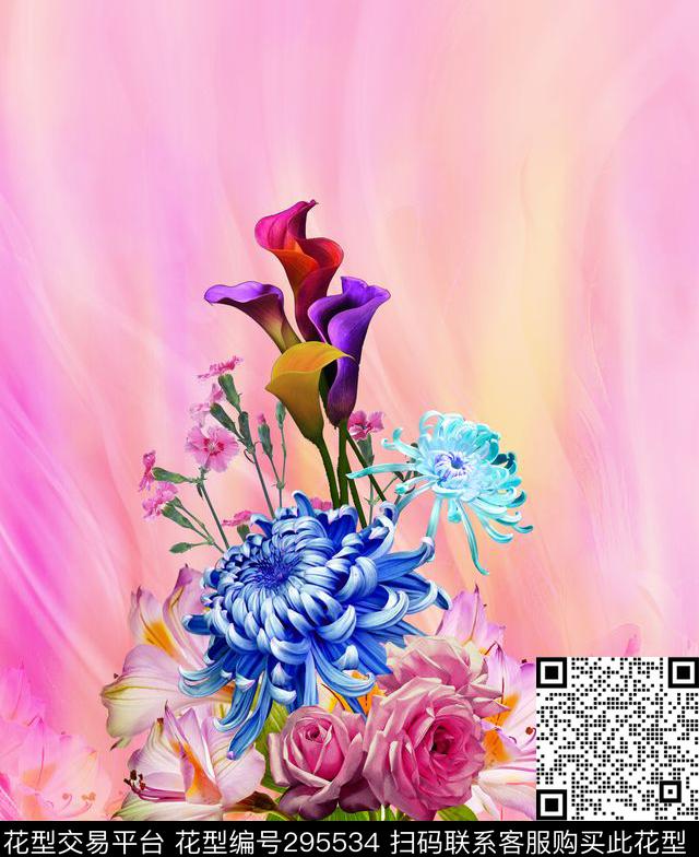 花卉数码印花华亿平台下载（图片编号: 295534） - 瓦栏（Walan）