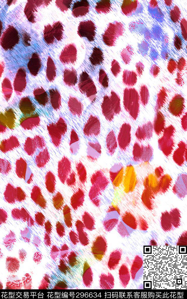 欧式小清新豹纹多彩豹纹豹纹数码印花华亿平台下载（图片编号: 296634） - 瓦栏（Walan）