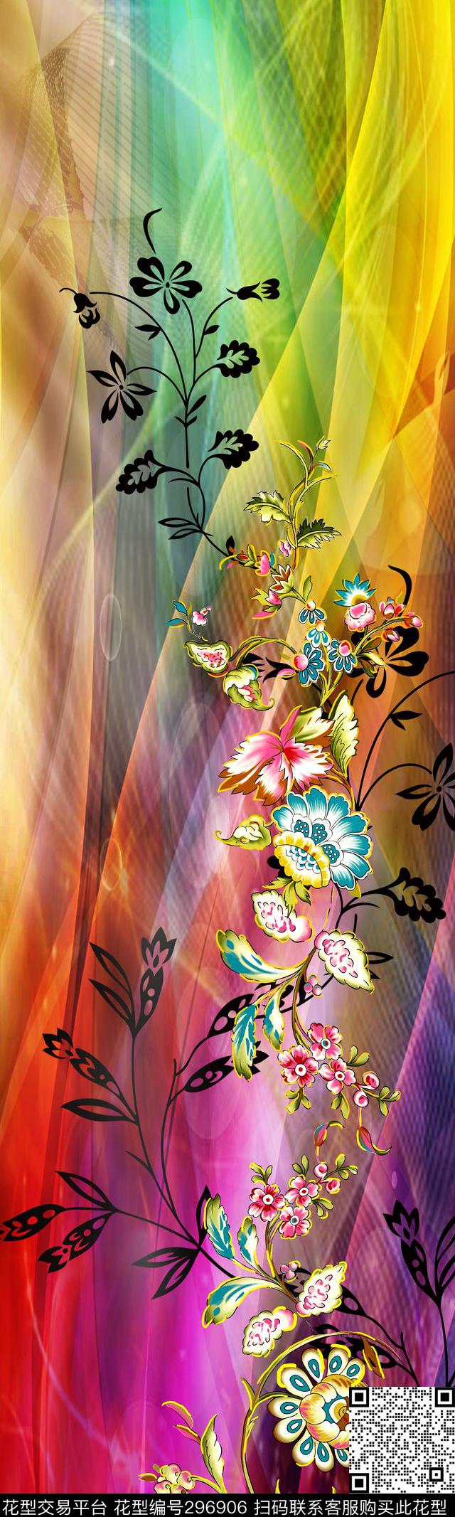 围巾丝巾数码印花华亿平台下载（图片编号: 296906） - 瓦栏（Walan）